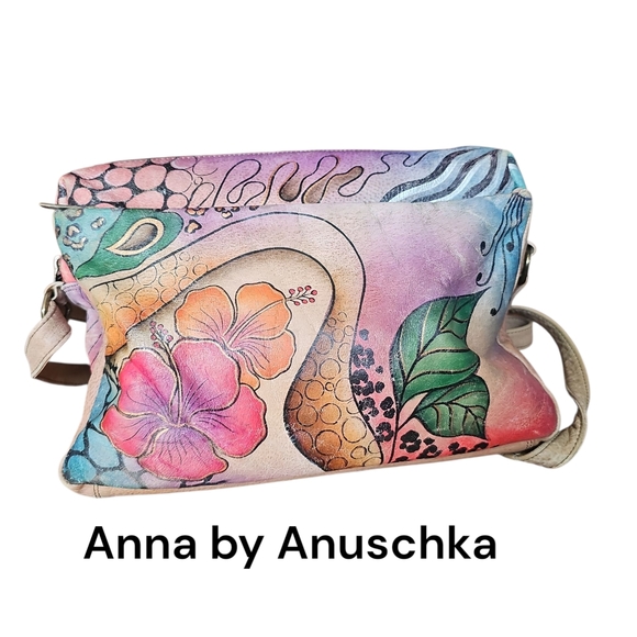 anna by Anuschka Handbags - Anna By Anuschka Hand Painted Floral Shoulder Crossbody Leather Bag